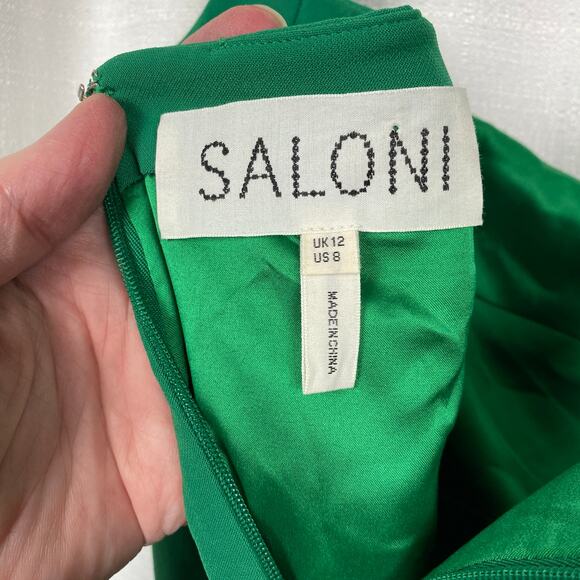 Saloni Tuckernuck Emerald Green Rachel C Sheath Maxi Dress Sz.US8 - Picture 8 of 16